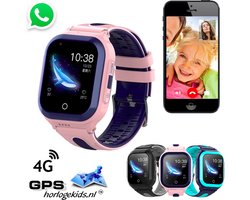 GPSHorlogeKids© - GPS horloge kind - smartwatch kinderen - WhatsApp - 4G videobellen - spatwaterdicht - SOS alarm - incl. SIM - OMNI Roze