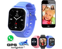 GPSHorlogeKids© - GPS horloge kind - smartwatch kinderen - WhatsApp - 4G videobellen - spatwaterdicht - SOS alarm - SMS - incl. SIM - Edge Blauw