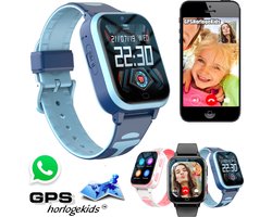 GPSHorlogeKids© - GPS horloge kind - smartwatch kinderen - WhatsApp - 4G videobellen - spatwaterdicht - SOS alarm - SMS - incl. SIM - Yoda Blauw