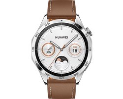 HUAWEI WATCH GT 4 - 46 MM - Bruin Leder Horlogeband - Verbeterd 24/7 gezondheidsbeheer - Tot 2 weken batterijduur - Compatibel met iOS & Android