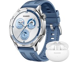 HUAWEI WATCH GT5 46mm Blauw Geweven Horlogeband met gratis cadeau Huawei FreeBuds 5i