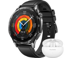 HUAWEI WATCH GT5 46mm Zwart Fluoroelastomeer Horlogeband met gratis cadeau Huawei FreeBuds 5i