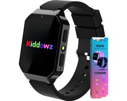 Kiddowz Smartwatch kinderen - Kinderhorloge - 5 t/m 12 jaar - met camera, filters en 26 kids spelletjes - Stappenteller - Zwart V1