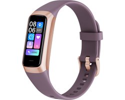 Kiraal Charge Fit - Stappenteller - Activity Tracker - Temperatuurmeter - Bloeddrukmeter - Hartslagmeter - Smartwatch - Horloge - Heren - Dames - Nederlandse Handleiding - Lila Paars