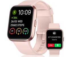 Maoo Maximize Smartwatch - Smartwatch Dames - Volledige Belfunctie - Hartslagmeter - Stappenteller - Multisport - Geschikt voor Android en iOS - Valentijn Cadeautje - Roze