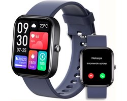 MAOO Smartwatch Dames en Heren - Valentijn Cadeautje - Android en IOS - Volledige Belfunctie - Stappenteller - Hartslagmeter - Bloeddrukmeter - Multisport - GT Series - Blauw