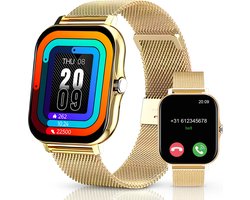 NEXTGEN24© Smartwatch - Heren - Dames – Sporthorloges – Sporthorloge - Smart Watch - Geschikt voor iOS, Android - Goud