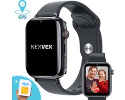 Nexvex® Pixigo Smartwatch Kinderen met Simkaart 4G - Kinder Smartwatch Horloge GPS Tracker - Stappenteller - Camera Telefoon - Microfoon - Activity Tracker Kinderen Smartwatches - SOS Alarm - Smartwatch Kids Games - Smart Watch - 670mAh - Zwart