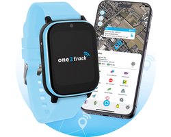 One2track Connect NEXT Blauw- De allerleukste, stoerste & beste GPS horloge kind - Smartwatch kinderen (video)bellen & gebeld worden - GPS tracker kind met nauwkeurige locatiebepaling - Stel veilige zones in - SOS functie - Smartwatch met simkaart