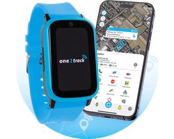 One2track Connect UP blauw- De allerleukste, stoerste & beste GPS horloge kind - Smartwatch kinderen (video)bellen & gebeld worden - GPS tracker kind met nauwkeurige locatiebepaling - SOS functie - Smartwatch kids met simkaart