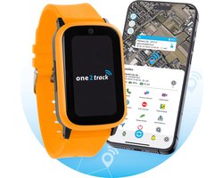 One2track Connect UP oranje- De allerleukste, stoerste & beste GPS horloge kind - Smartwatch kinderen (video)bellen & gebeld worden - GPS tracker kind met nauwkeurige locatiebepaling - SOS functie - Smartwatch kids met simkaart