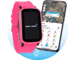 One2track Connect UP roze- De allerleukste, stoerste & beste GPS horloge kind - Smartwatch kinderen (video)bellen & gebeld worden - GPS tracker kind met nauwkeurige locatiebepaling - SOS functie - Smartwatch kids met simkaart