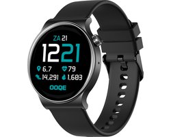 OOQE WATCH CS PRO - Smartwatch Heren en Dames | Geschikt voor iOS en Android | 10 kleuren | HD | Notificaties | Gezondheidsanalyse | Sportanalyse | GPS Koppeling | Bellen | Muziek/Audio Luisteren | Spelletjes | Ergonomisch | Nederlandstalig | Zwart