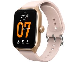 PowerLocus Oled PW9 Smartwatch - Smartwatch Heren & Dames – Horloge- HD Touchscreen - Stappenteller – Bloeddrukmeter - voor iOS & Android – Saturatiemeter - Goud