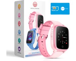 Rock&Rose 4G GPS Horloge Kind - Inclusief Simkaart - SOS Functie - Kinder Smartwatch - Kinderhorloge Meisje Smartwatch - Smartwatch Kinderen - Roze