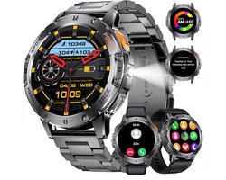 Royal Empire Amoled Smartwatch Heren - Stainless Steel - Extra TPU bandje - Hartslagmeter - Stappenteller - Slaapmonitor - Multisport - Geschikt voor alle Smartphones - Batterij capaciteit 530 mAh - Zwart