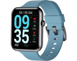 SAMTECH Smartwatch - Heren & Dames – horloge – met HD Touchscreen - Stappenteller, Calorie Teller, Slaap meter – Geschikt voor iOS, Android en meer - Blauw/Groen