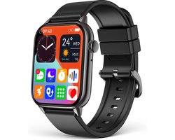 SAMTECH Smartwatch - Heren & Dames – horloge – met HD Touchscreen - Stappenteller, Calorie Teller, Slaap meter – Geschikt voor iOS, Android en meer - Zwart