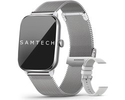 SAMTECH Smartwatch Ultra Thin Pro Serie 5 - Dames & Heren – Sport horloge - Stappenteller, Calorie Teller, Slaap meter, HD – IOS & Android - Grijs / Zilver