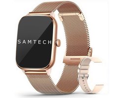 SAMTECH Smartwatch Ultra Thin Pro Serie 5 - Dames & Heren – Sport horloge - Stappenteller, Calorie Teller, Slaap meter, HD – IOS & Android - Rose goud