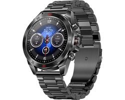 Smartwatch Royal Empire N10 PRO - AMOLED Scherm - Smartwatch Heren - Outdoor Smartwatch - Telefoonfunctie - Fitnesstracker - Bloeddrukmeting - Slaapmonitor - Calorie Stappenteller - RVS Armband - Geschikt voor alle Smartphones - Kleur Zwart