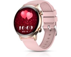 Smartwatch-Trends S39 - Smartwatch heren en dames - AMOLED scherm - Bluetooth Bellen - 40mm - Roze