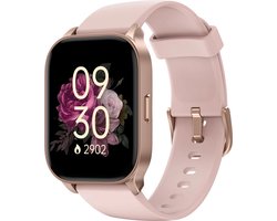 SmartWatch-Trends - Smartwatch Dames - Bluetooth Bellen - Horloge – HD - Stappenteller - Kcal Teller - Slaapmeter - Hartslagmeter - Saturatiemeter - Geschikt voor iOS en Android - Roze