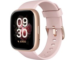 Smartwatch voor dames - Bluetooth Bellen - Fitness-tracker met Hartslagmeter - Slaapmonitor - Stappenteller - Android / iOS - Roze