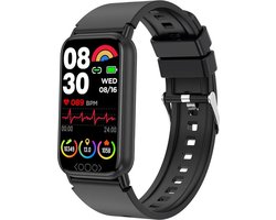 Sport Smartwatch IPS - Waterdicht, Bluetooth, Sportarmband met Stappenteller, Hartslagmeter, Bloeddruk- & Zuurstofmonitor, Muziek & Weer - Zwart