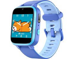 Strolox Smartwatch kinderen - Kinderhorloge - Horloge Kind - Camera, filters, spelletjes, stappenteller - blauw