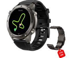 Synyq Ultra GPS Pro Smartwatch Heren - 1,43 inch AMOLED - GPS Smartwatch - 5ATM Waterdicht - Stappenteller - Hartslagmeter - Slaapmonitor - Multisport- Smartwatch Heren - Sport Horloge - IOS & Android