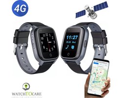 WatchToCare WTC45 - Smartwatch - GPS Tracker - GPS Horloge Ouderen - Alarm Horloge - SOS Horloge - Valdetectie - Alzheimer - Dementie - Alarmknop - Videobellen - Lebara Sim met €5 tegoed- Géén abonnement nodig - 2 jr Garantie - Bandje Zacht Siliconen