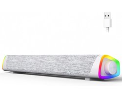 DD Soundbar Pc - Bekabelde en Draadloze Pc -Luidspreker - USB Mini Soundbar - 41x11x8cm - Wit