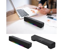 Kraftverdia™ -Bluetooth 5.0-luidspreker-Subwoofer-Soundbar-RGB dynamische lichteffecten PC-luidsprekers-professionele dual-mode geluidseffecten-Geschikt voor computers, mobiele telefoons en tv's