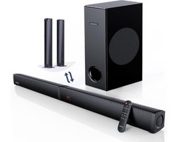 Luxe Soundbar – Met Ingebouwde Subwoofer – Voor TV – Complete Set – Draadloos – Home Cinema System – Bluetooth 5.1 – 180W – Zwart