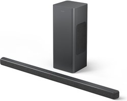 Philips TAB6309 Soundbar met draadloze subwoofer - 2.1 kanalen - Dolby Atmos & DTS Virtual:X - Ultra-compact: Kleine Soundbar voor TV - 160 W Max. 320 W - HDMI eARC - klein: beperkte breedte én zeer laag profiel