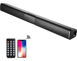 ProductPlein - Compacte Soundbar - Bluetooth Soundbar Met Afstandsbediening - Magnetische Hoorn - Surround Sound - Ondersteunt TF Kaart - Zwart