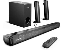 Soundbar - 2-in-1 - 4.1ch Soundbar voor TV - Stereo - BT 5.3 - 200 W - 3EQ-modi - 99dB - Luidsprekers - Luidsprekerkabels - Speaker - Zwart