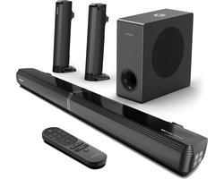 Soundbar - 2-in-1 - 4.1ch Soundbar voor TV - Stereo - BT 5.3 - 280W - 99dB - Afneembare soundbar - Luidsprekers - Luidsprekerkabels - Speaker - Zwart