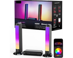 Soundbar - 2-in-1 - 5.0ch Soundbar voor TV - Afneembare soundbar - Luidsprekers - Luidsprekerkabels - Speaker - Stereo - BT 5.3 - 180W - RGB-Verlichting - Zwart