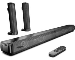 Soundbar - 2-in-1 - Soundbar voor TV - Luidsprekers - Luidsprekerkabels - Speaker - 3D Surround Soundbar - BT 5.3 - Zwart