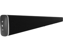 Soundbar met 15 microfoons en 2 subwoofers die achtergrondgeluiden en echo's onderdrukken.