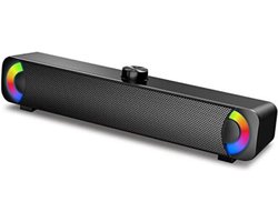 Soundbar pc - Pc soundbar - Computer soundbar - Soundbar computer - 9 x 39 x 19 cm - Zwart