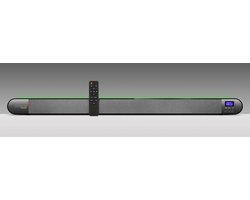 Technaxx TX-139 Soundbar met achtergrondlicht effecten - DAB+ & FM-radio - Bluetooth - optische uitgang - HDMI ARC - USB en AUX-IN - 4 x 10W - Zwart