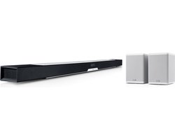 Teufel CINEBAR LUX Surround "5.0-Set" - Slanke high end bluetooth soundbar - HDMI - Geïntegreeerde subwoofer - Rearspeakers - Bluetooth - Spotify - wit