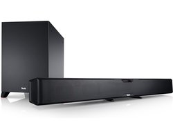 Teufel CINEBAR PRO - High end soundbar met acht grote high performance drivers en zes versterkers en 250 mm subwoofer voor virtuele surround sound, 1 HDMI-uit, 4 x HDMI in, 4K support, zwart