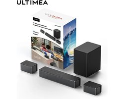 ULTIMEA 5.1 Virtuele Surround Soundbar - 3D Surround Sound-Systeem - Soundbar Voor TV met Subwoofer - Poseidon D50 - Zwart