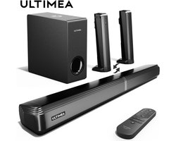 Ultimea - Apollo S50 - Soundbar - 2-in-1 - 4.1ch Soundbar voor TV - Stereo - BT 5.3 - 200 W - 3EQ-modi - 99dB - Luidsprekers - Luidsprekerkabels - Speaker - Zwart