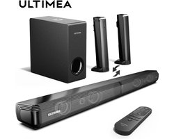 Ultimea - Apollo S50 - Soundbar - 2-in-1 - 4.1ch Soundbar voor TV - Stereo - BT 5.3 - 200 W - Luidsprekers - Luidsprekerkabels - Speaker - Zwart