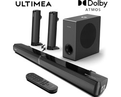 Ultimea - Apollo S60 - Soundbar - 2-in-1 - 4.1ch Soundbar voor TV - Stereo - BT 5.3 - 280W - 99dB - Afneembare soundbar - Luidsprekers - Luidsprekerkabels - Speaker - Zwart